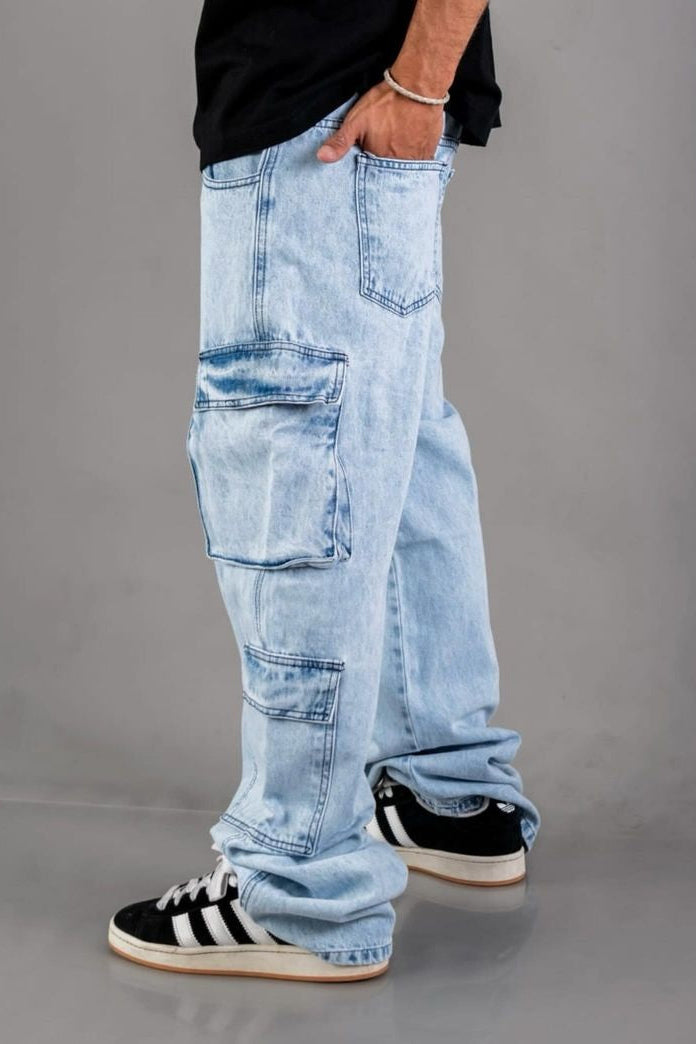Cargo Baggy 4 Bolsillos Detroit Celeste