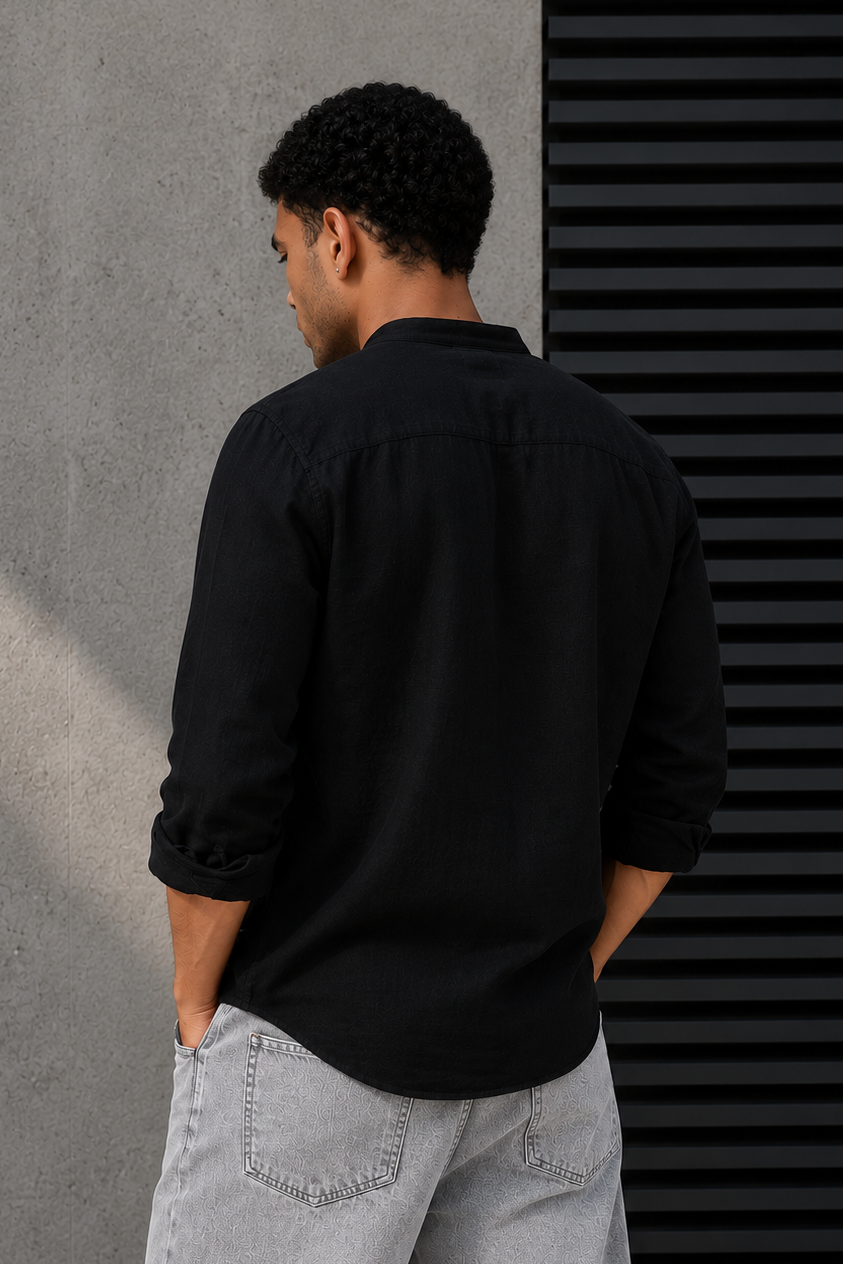 Camisa Lino Ibiza Negro