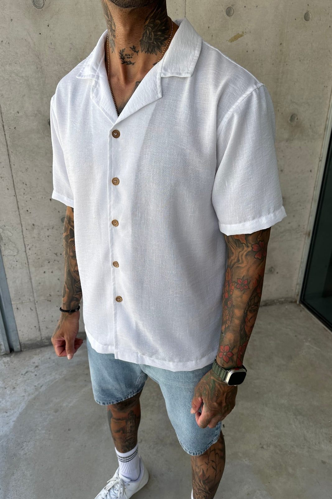Camisa Lino Milán Blanco