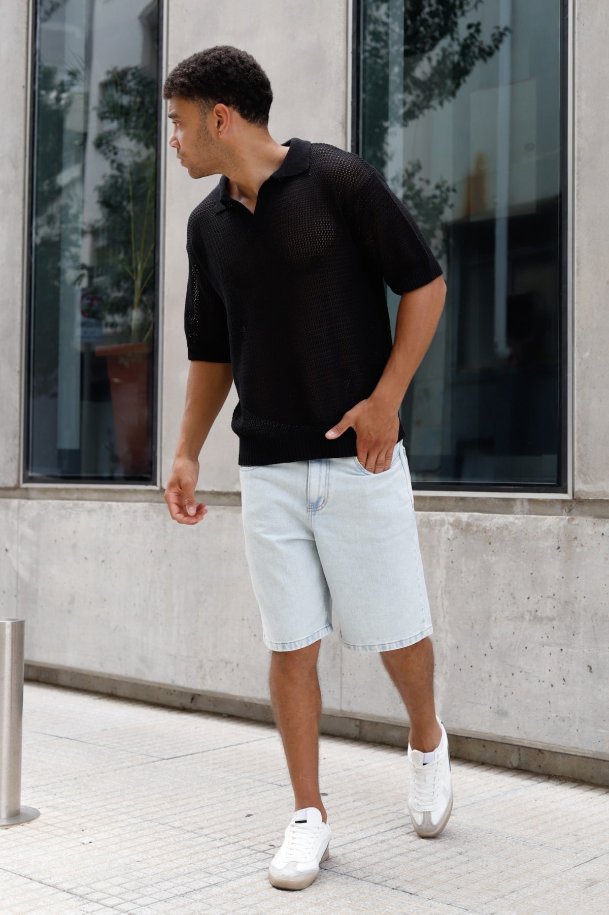 Remera Tejida Oversize Grecia Negro