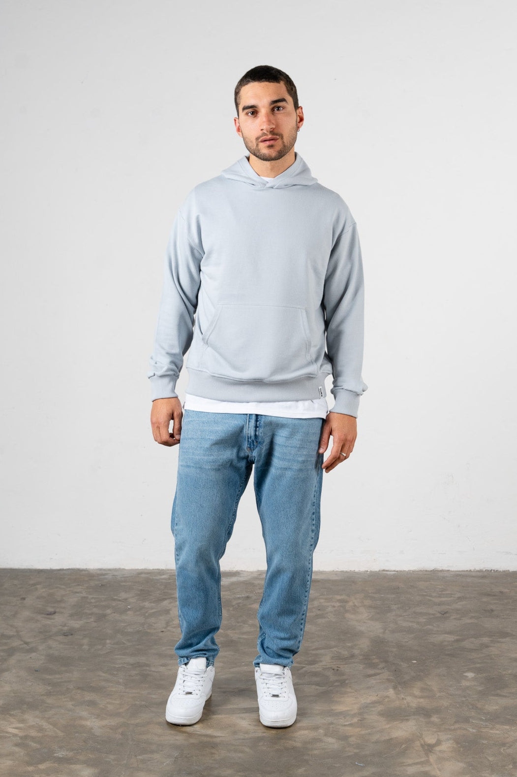 Canguro Liso Over Gris Perla