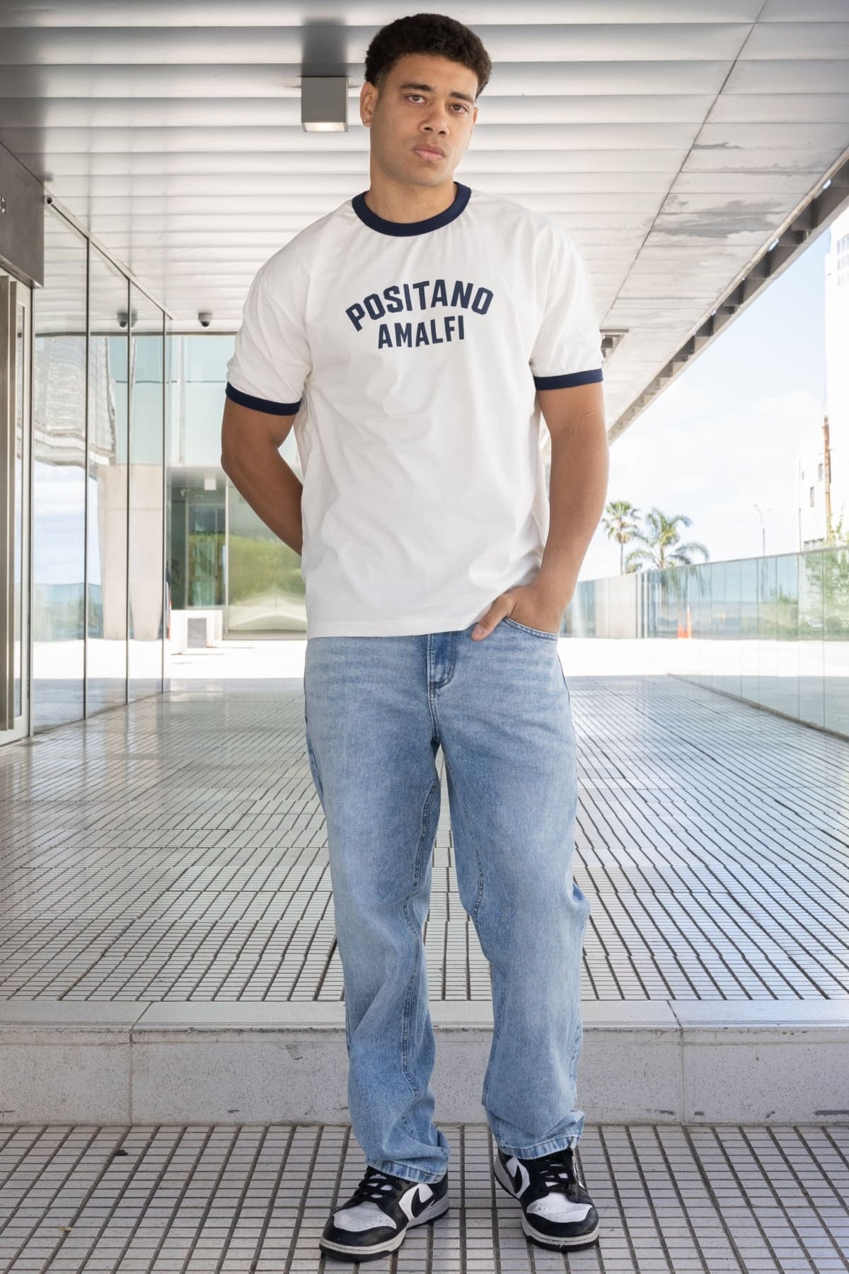 Remera Cuello Combinado Amalfi Blanco