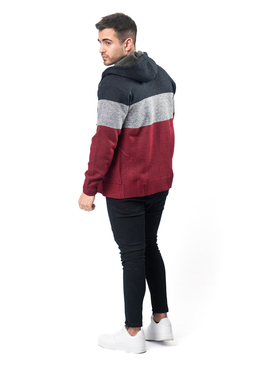 Campera Hilo Tejida Okland Bordo