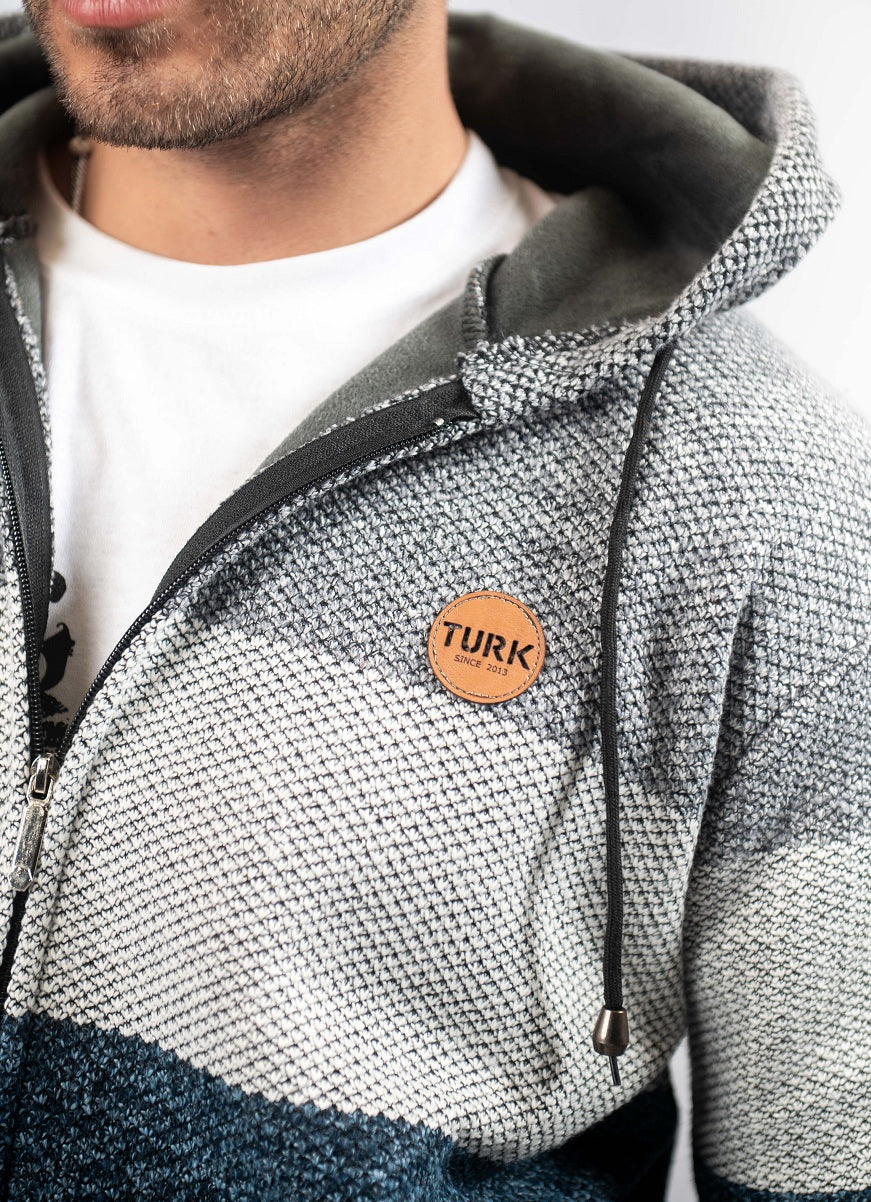 Campera Hilo Tejida Okland Celeste