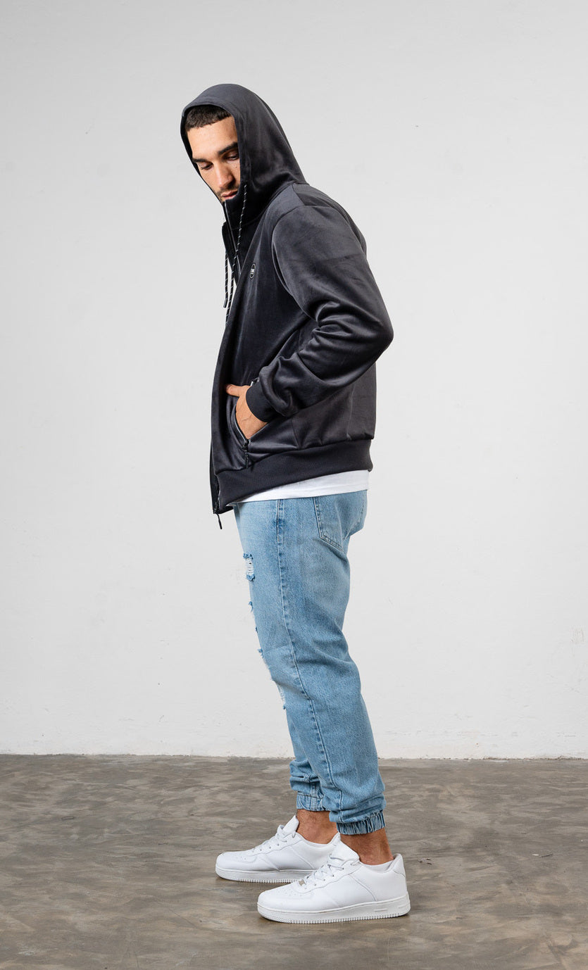 Campera Plush Alan Gris Oscuro