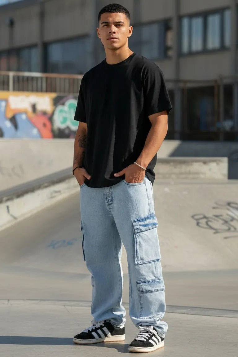 Cargo Baggy 4 Bolsillos Detroit Celeste