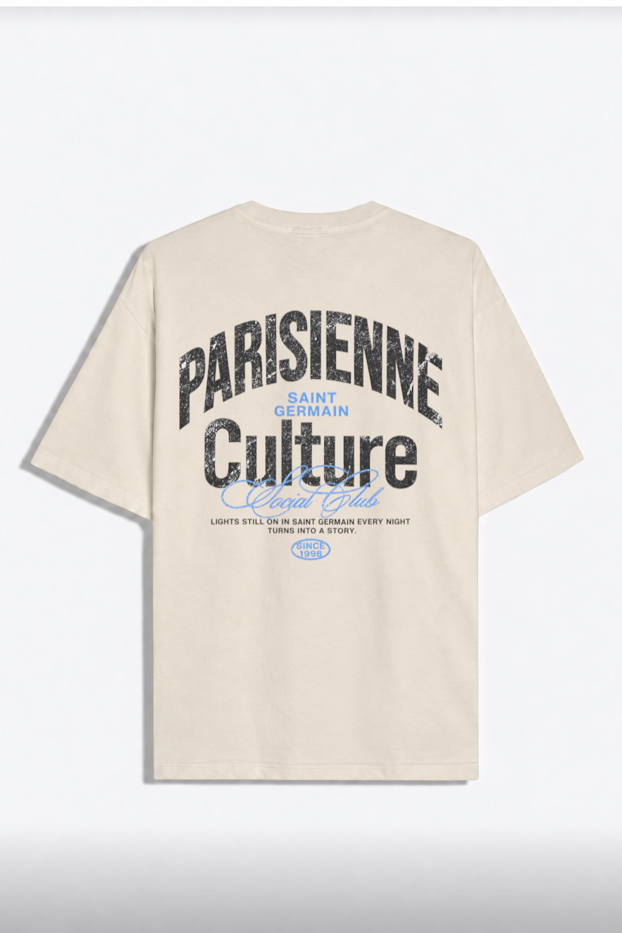 Remera Oversiz Parisienne Beige