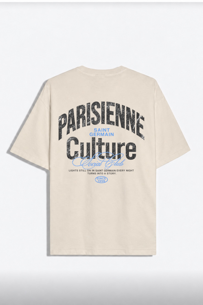 Remera Oversiz Parisienne Beige