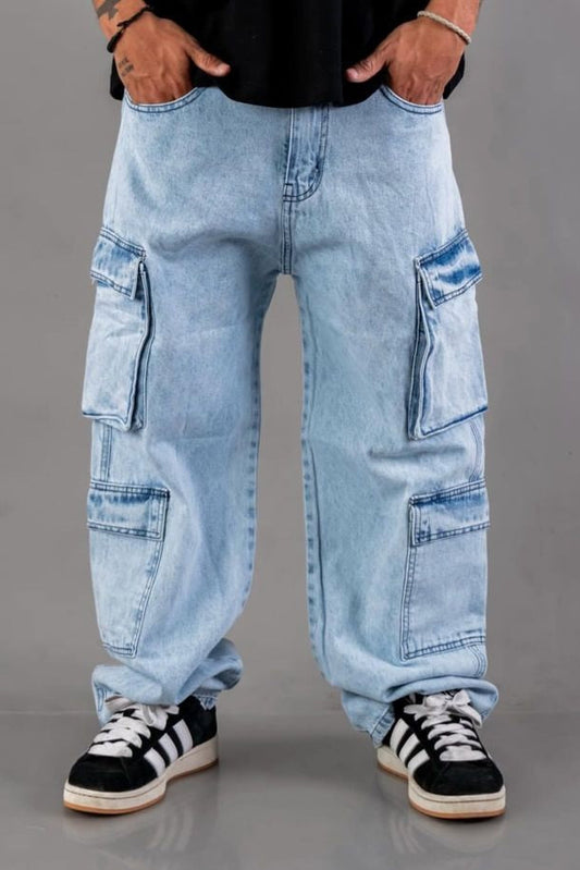 Cargo Baggy 4 Bolsillos Detroit Celeste
