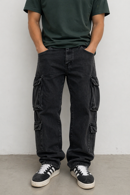 Jean Cargo Baggy 4 Bolsillos Detroit Negro