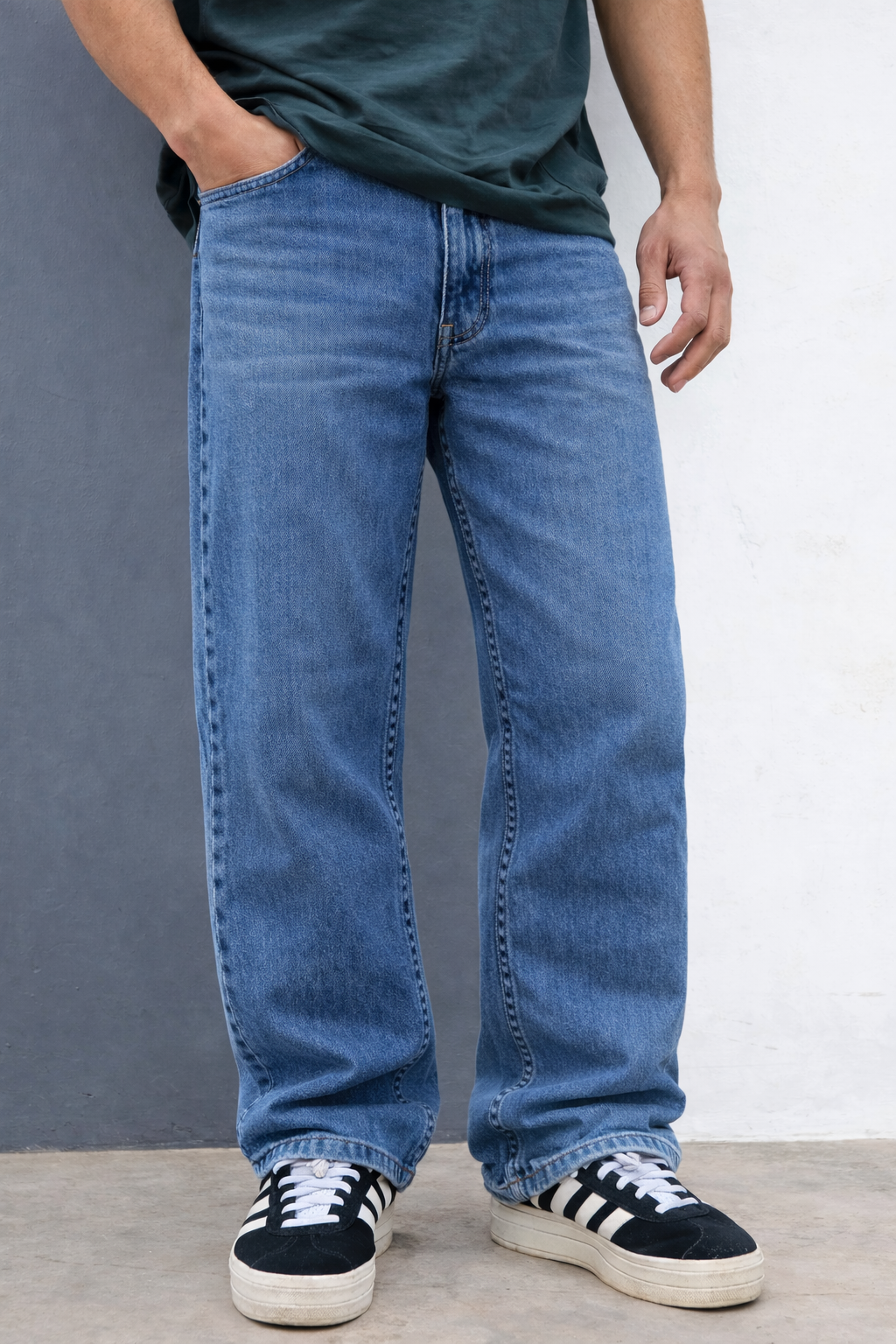 Baggy Liso Kansas Azul