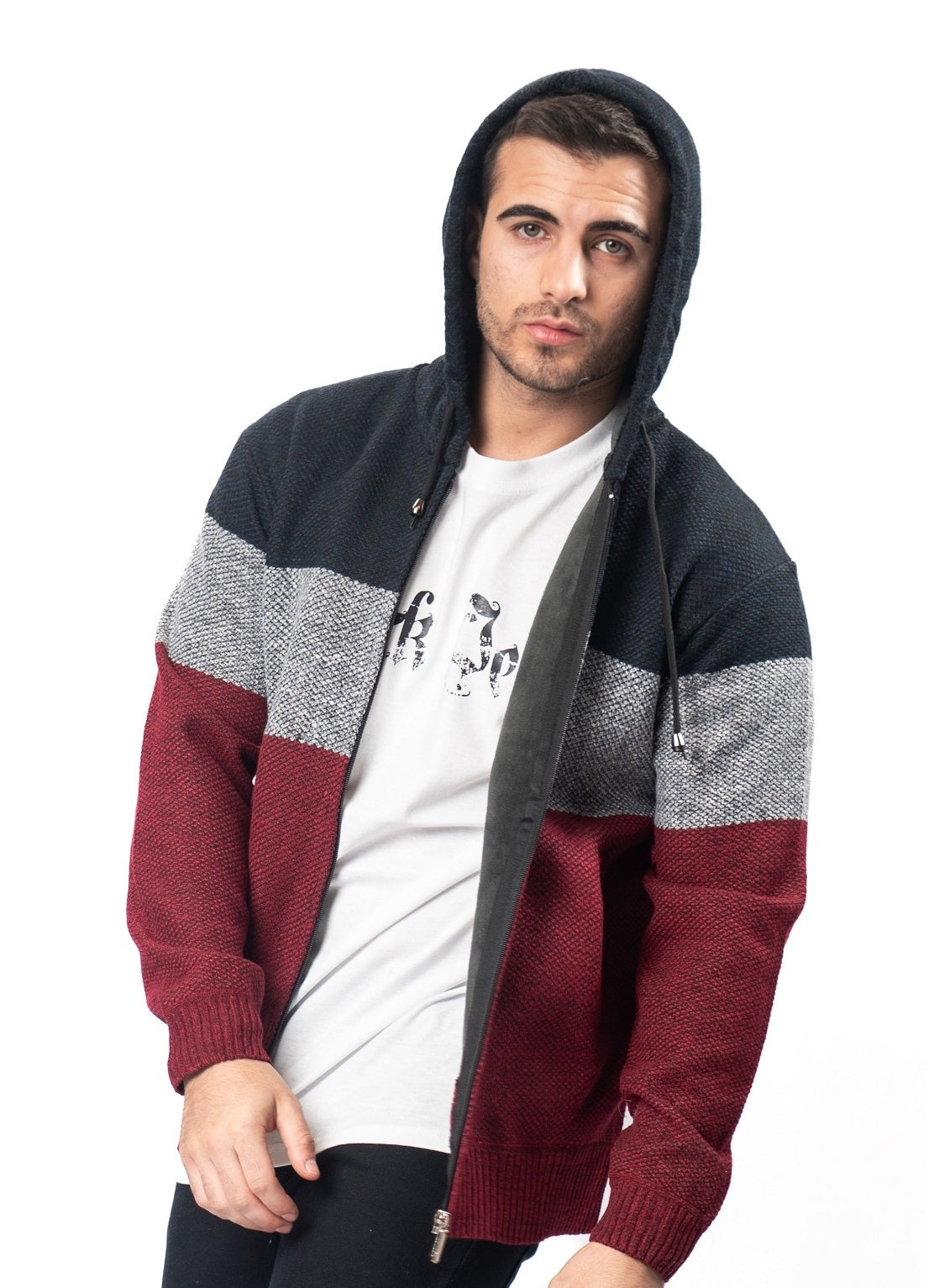 Campera Hilo Tejida Okland Bordo