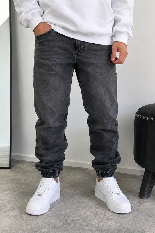 Jean Mom Liso Dortmund Gris Oscuro