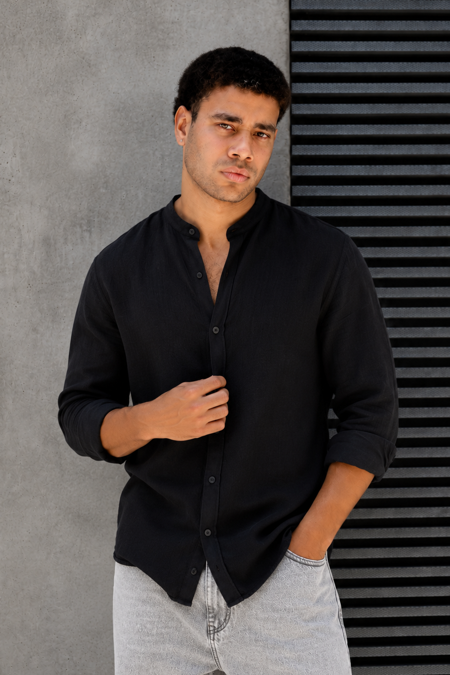 Camisa Lino Ibiza Negro