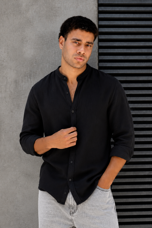 Camisa Lino Ibiza Negro