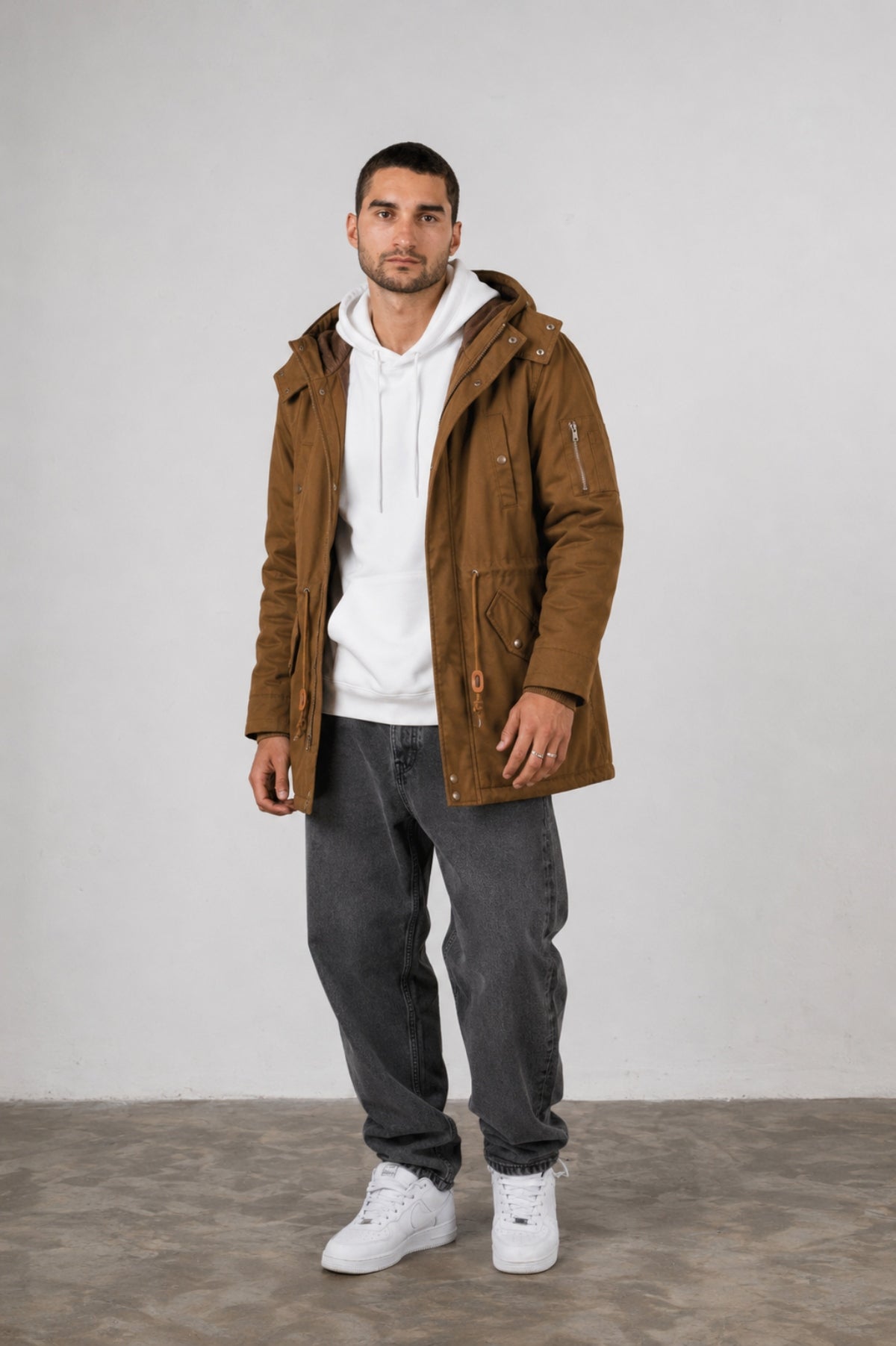 Parka Gabardina Alaska Marrón