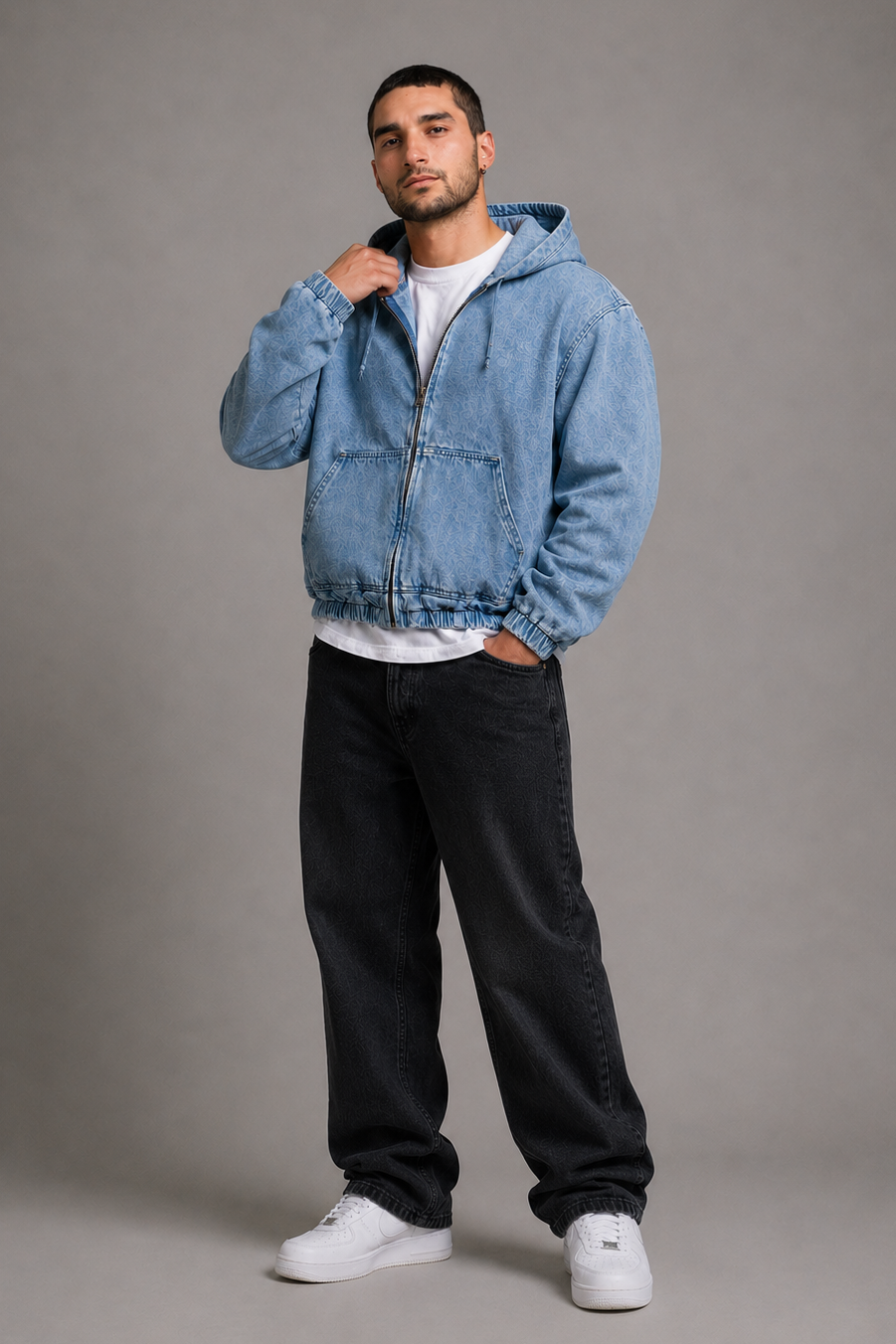 Campera Jean Boxy Duke Celeste