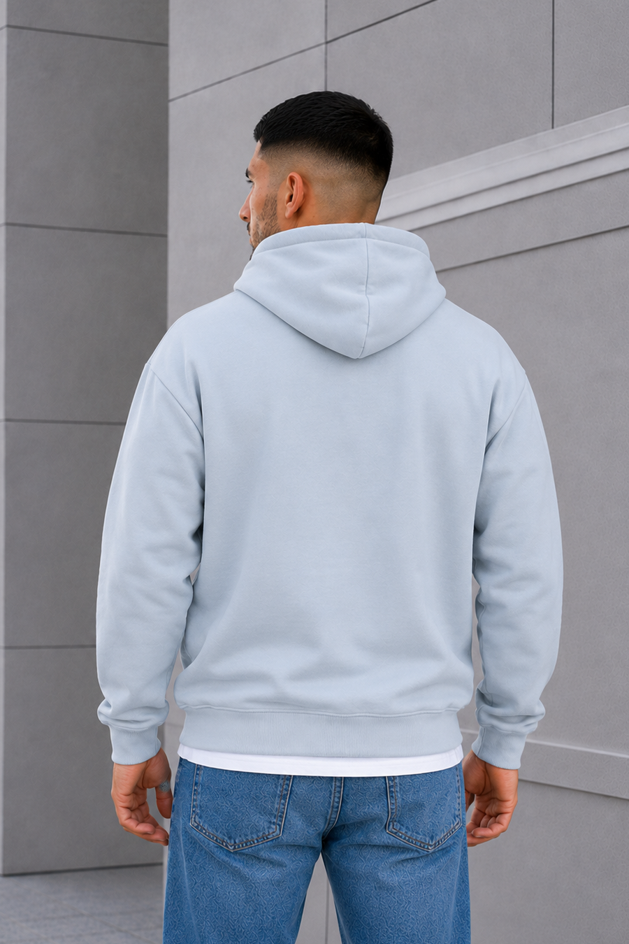 Canguro Liso Over Gris Perla