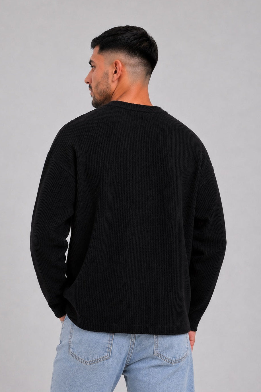 Buzo Hilo Estampado Harlem Negro