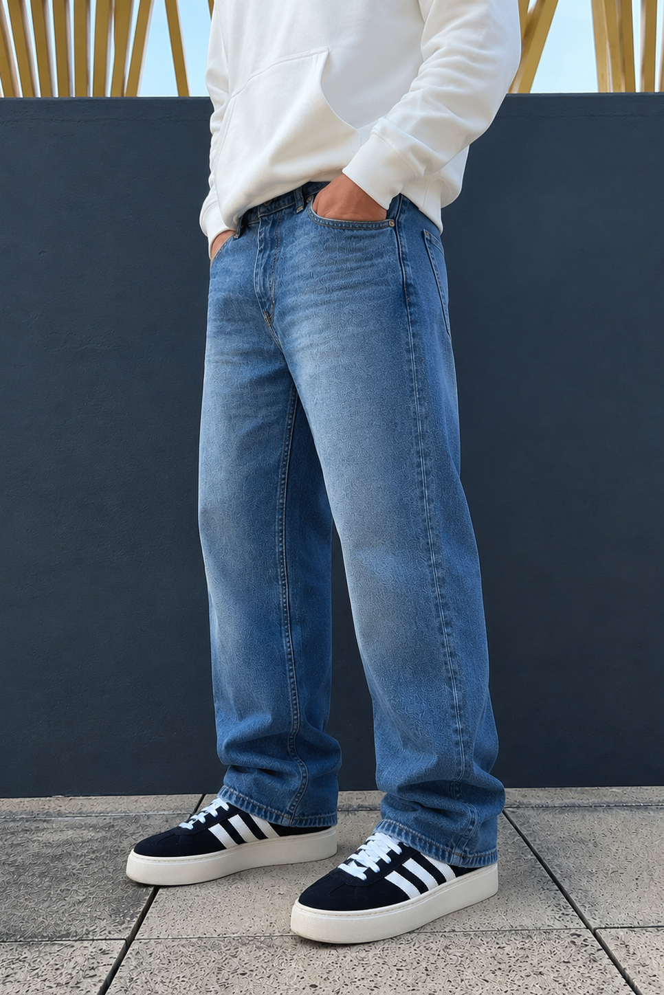 Baggy Liso Kansas Azul