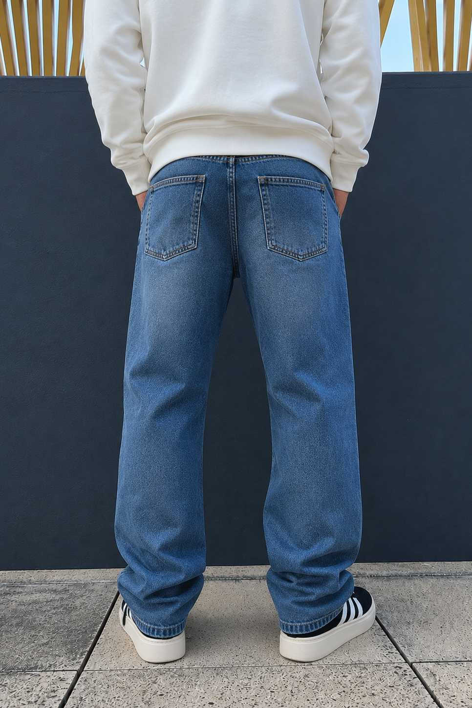 Baggy Liso Kansas Azul