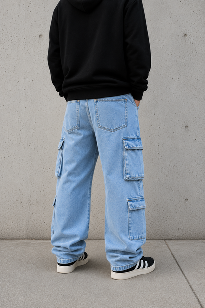 Cargo Baggy 4 Bolsillos Detroit Celeste