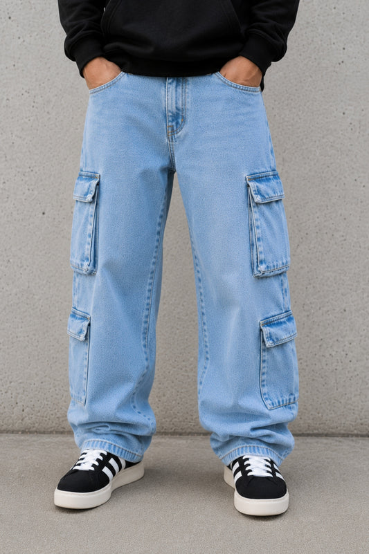 Cargo Baggy 4 Bolsillos Detroit Celeste