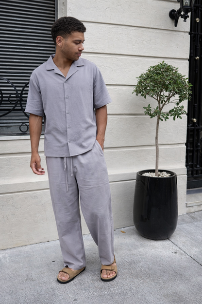 Pantalón Lino Toscana Gris