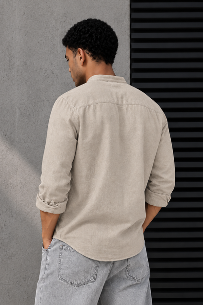 Camisa Algodon Lino Ibiza Beige