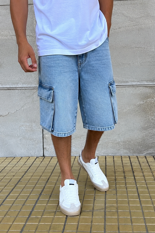 Bermuda Cargo Super Baggy Tampa Celeste