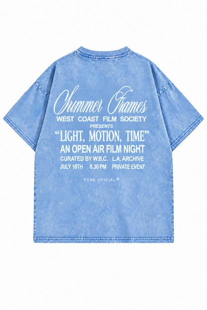 Remera oversize stonewash summer Celeste