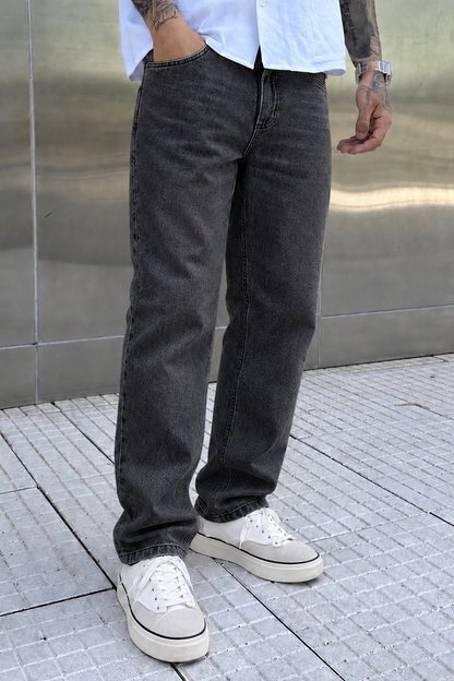 Jean Mom Liso Marc Gris Oscuro