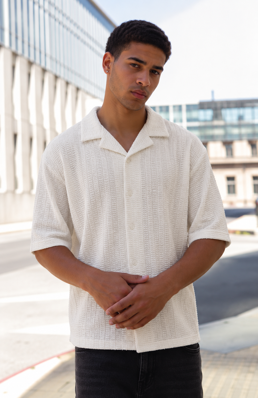 Camisa Tejida Malaga Blanca