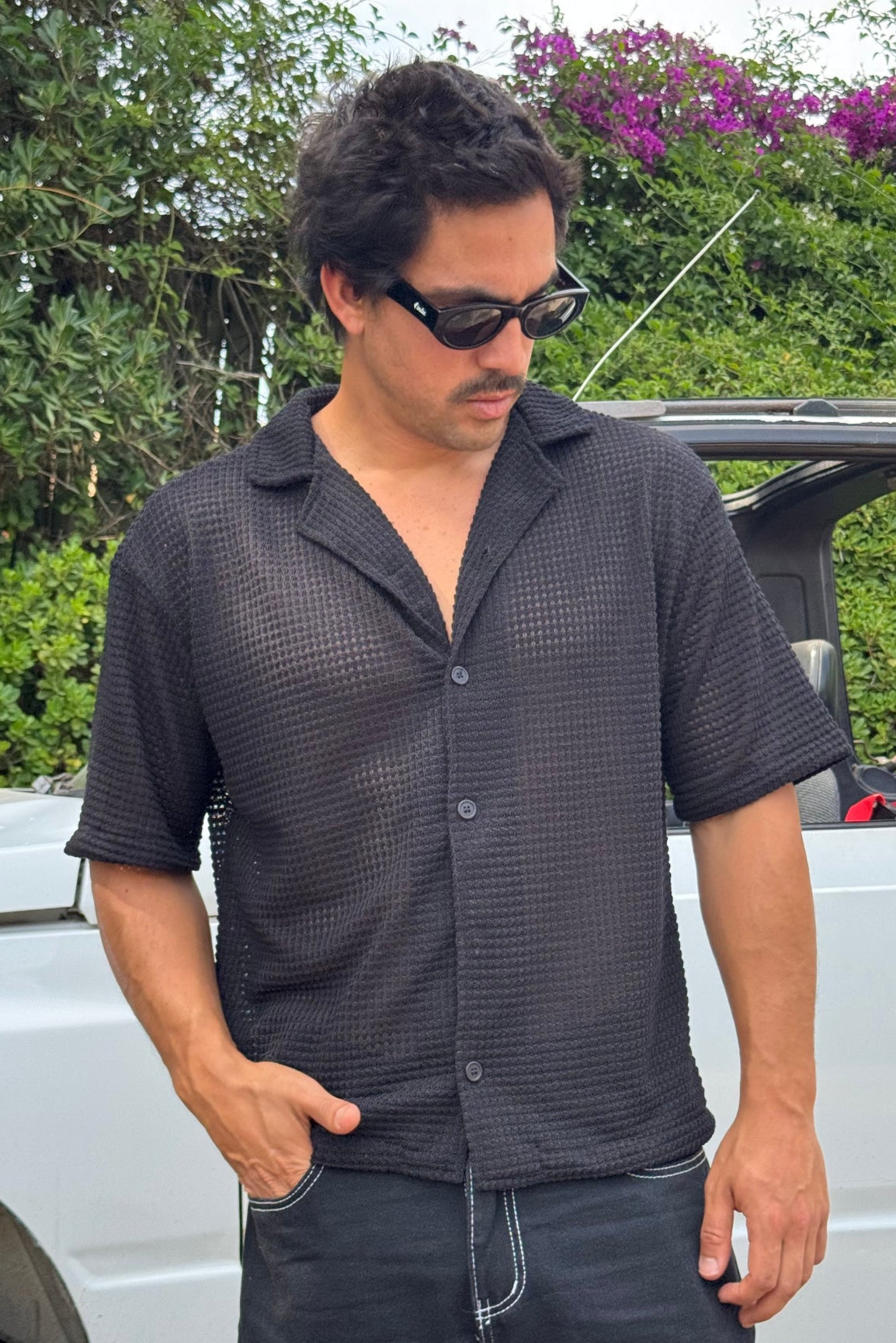 Camisa Tejida Malaga Negro