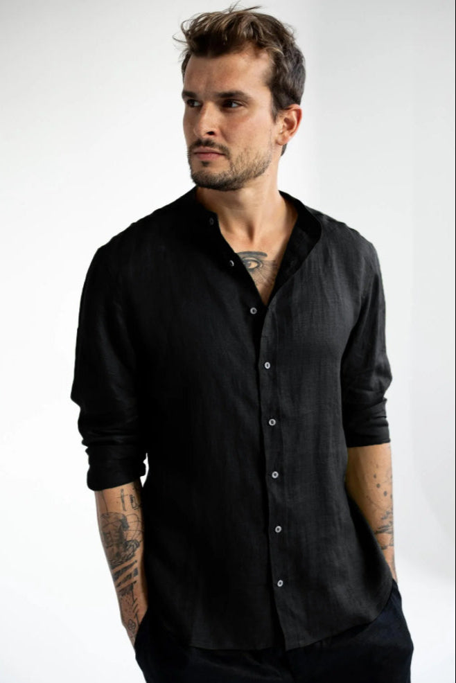 Camisa Lino Ibiza Negro