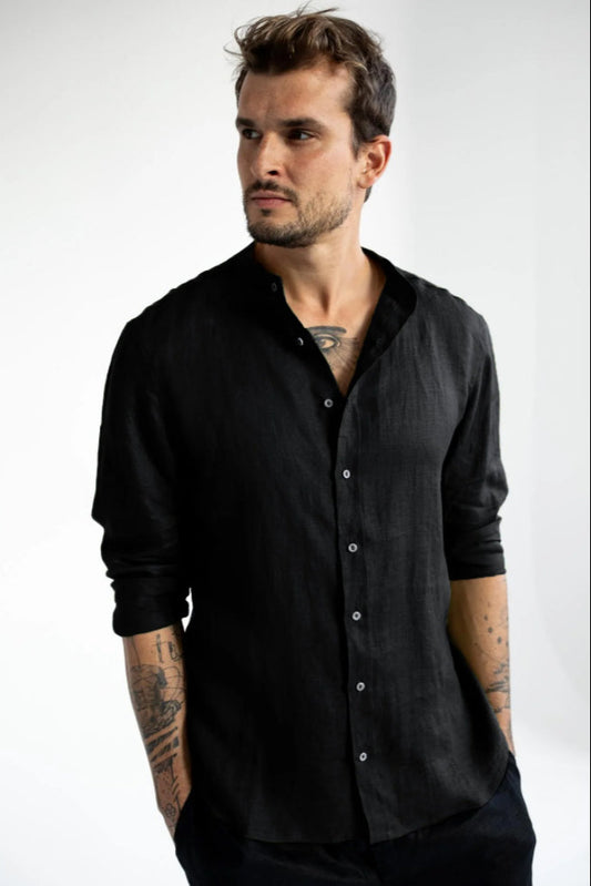 Camisa Lino Ibiza Negro