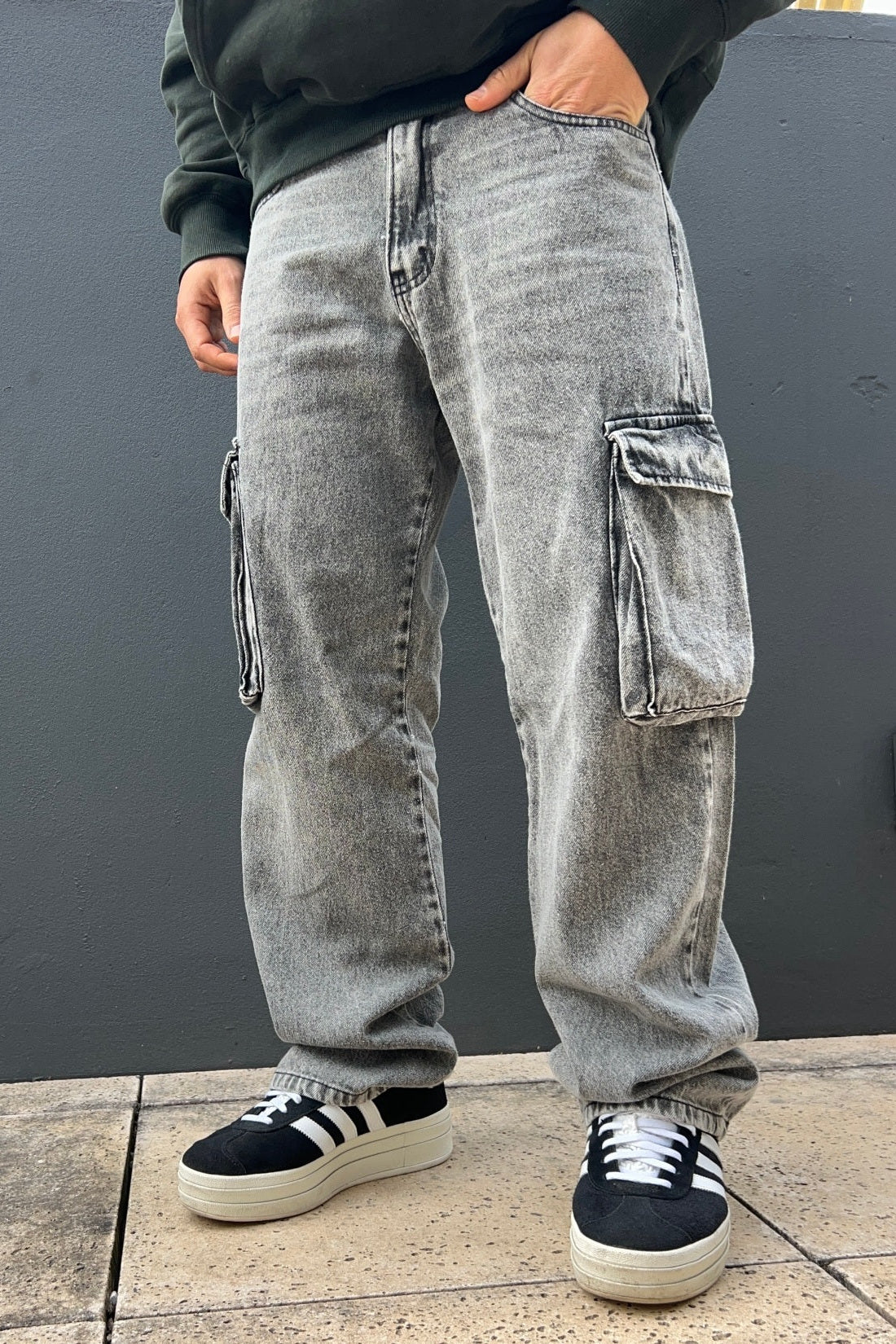 Cargo Baggy Palmer Gris Claro