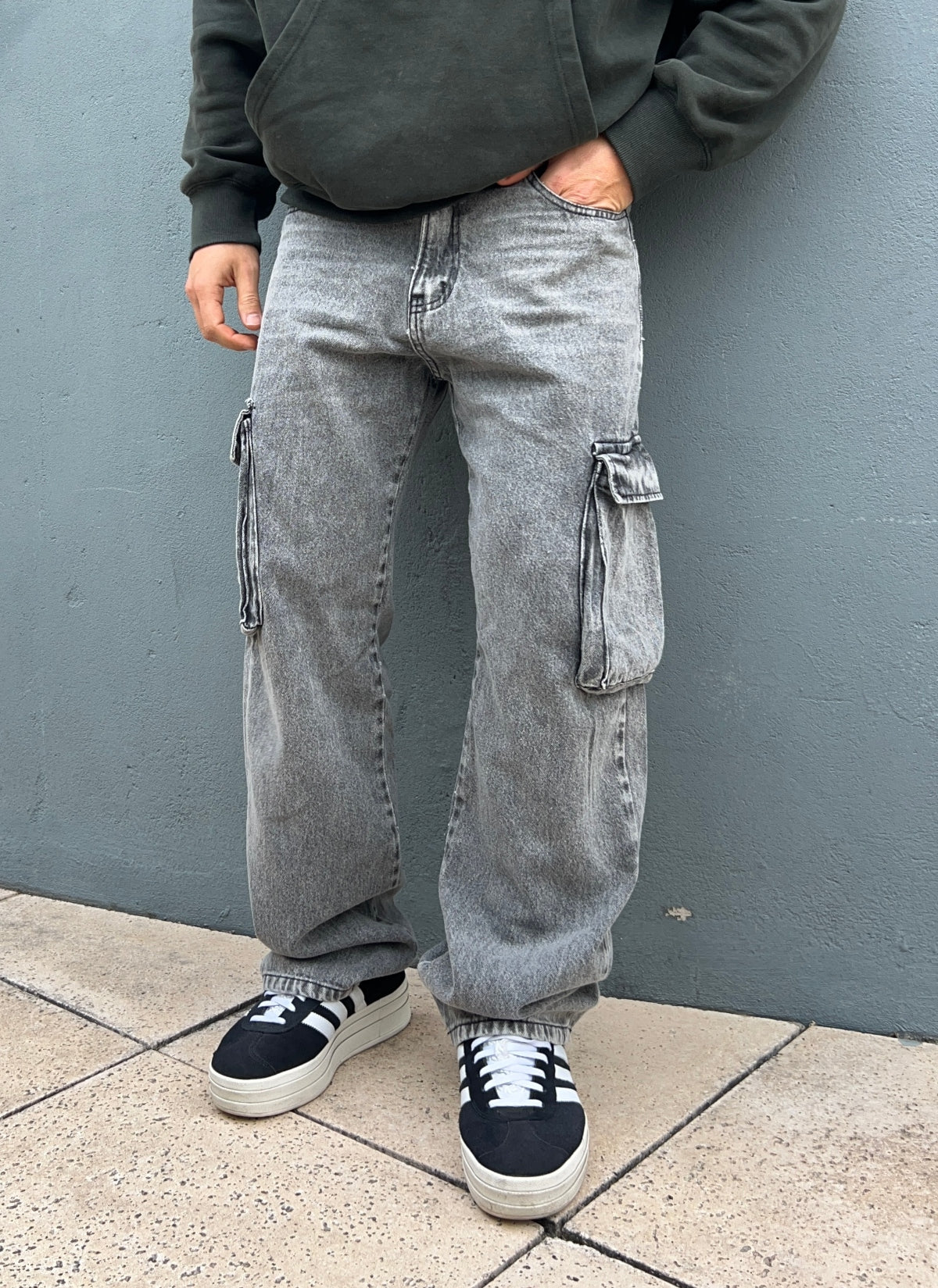 Cargo Baggy Palmer Gris Claro