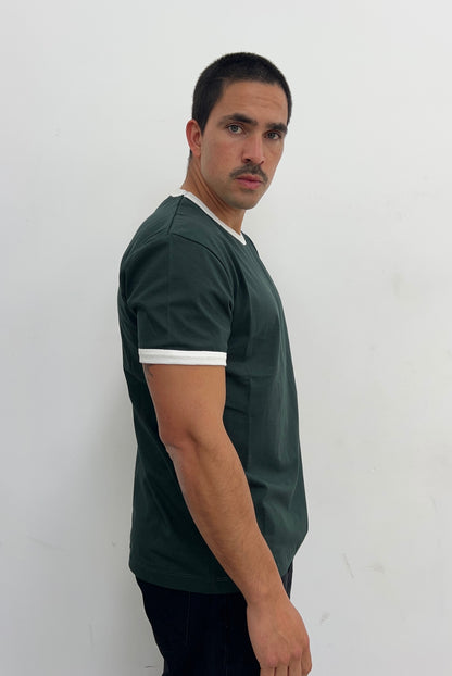 Remera Combinada Varsity Verde