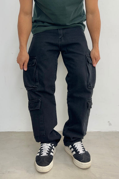 Jean Cargo Baggy 4 Bolsillos Detroit Negro