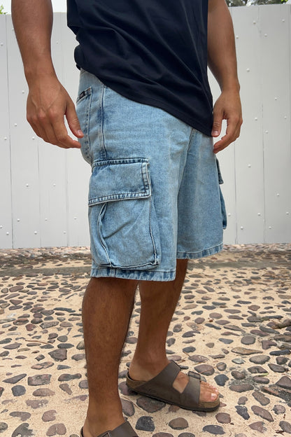 Bermuda Baggy Cargo Break Celeste