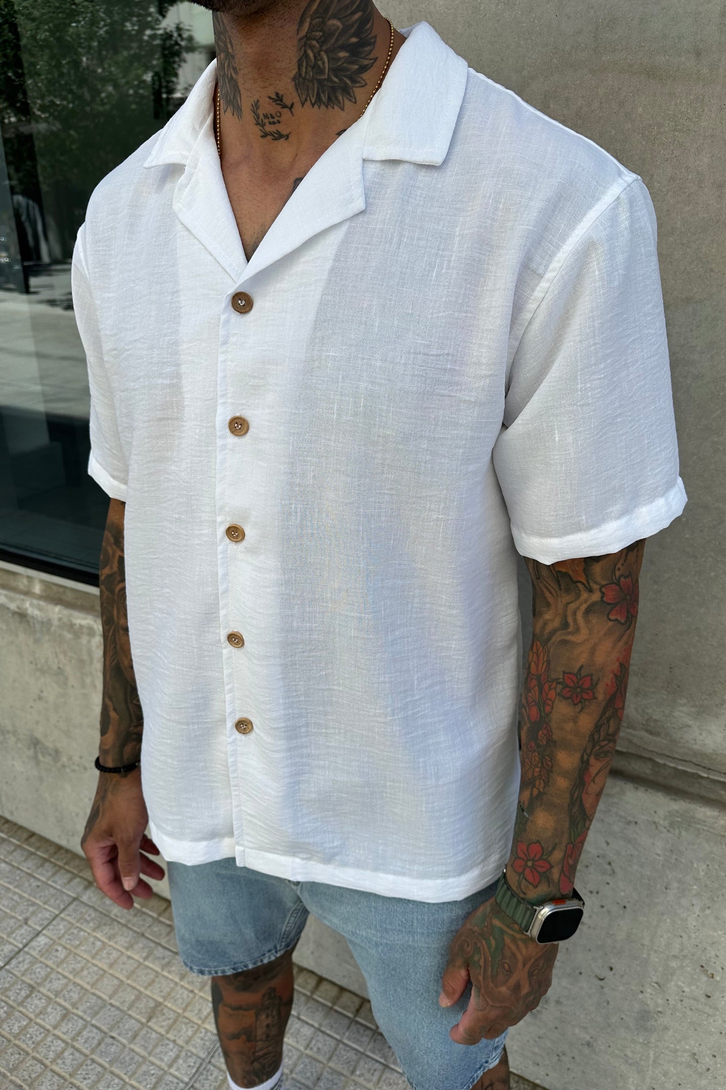 Camisa Lino Milán Blanco