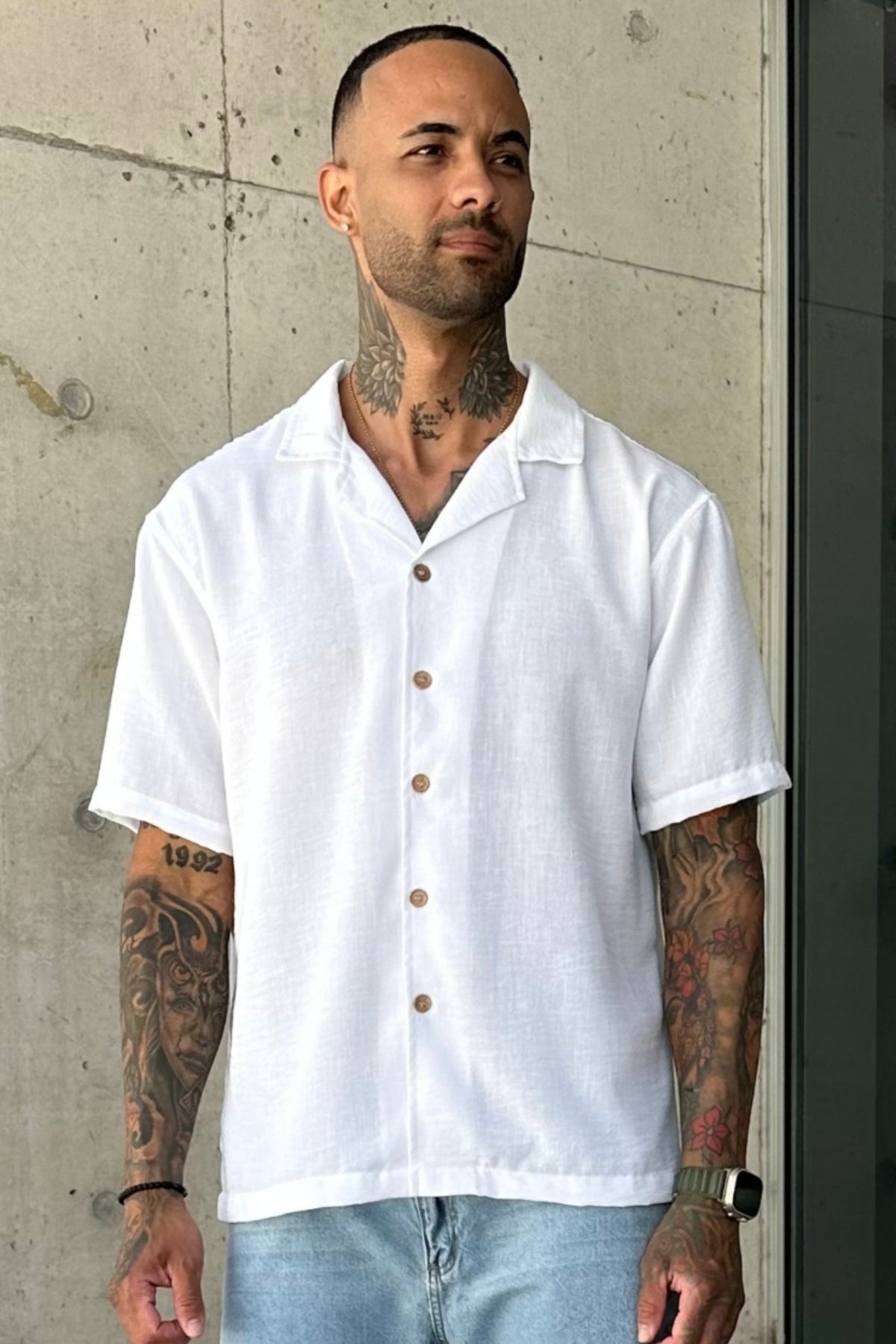 Camisa Lino Milán Blanco