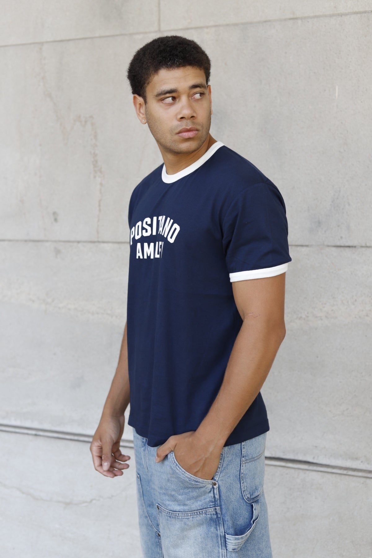 Remera Cuello Combinado Amalfi Azul