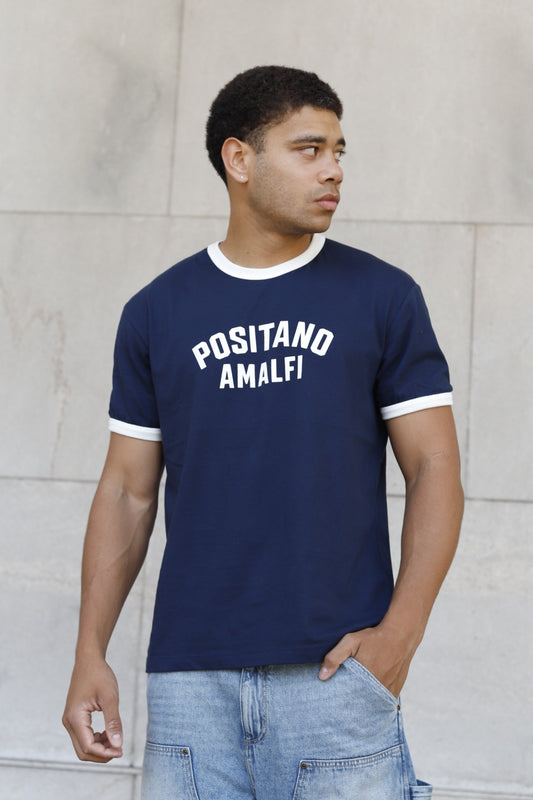 Remera Cuello Combinado Amalfi Azul