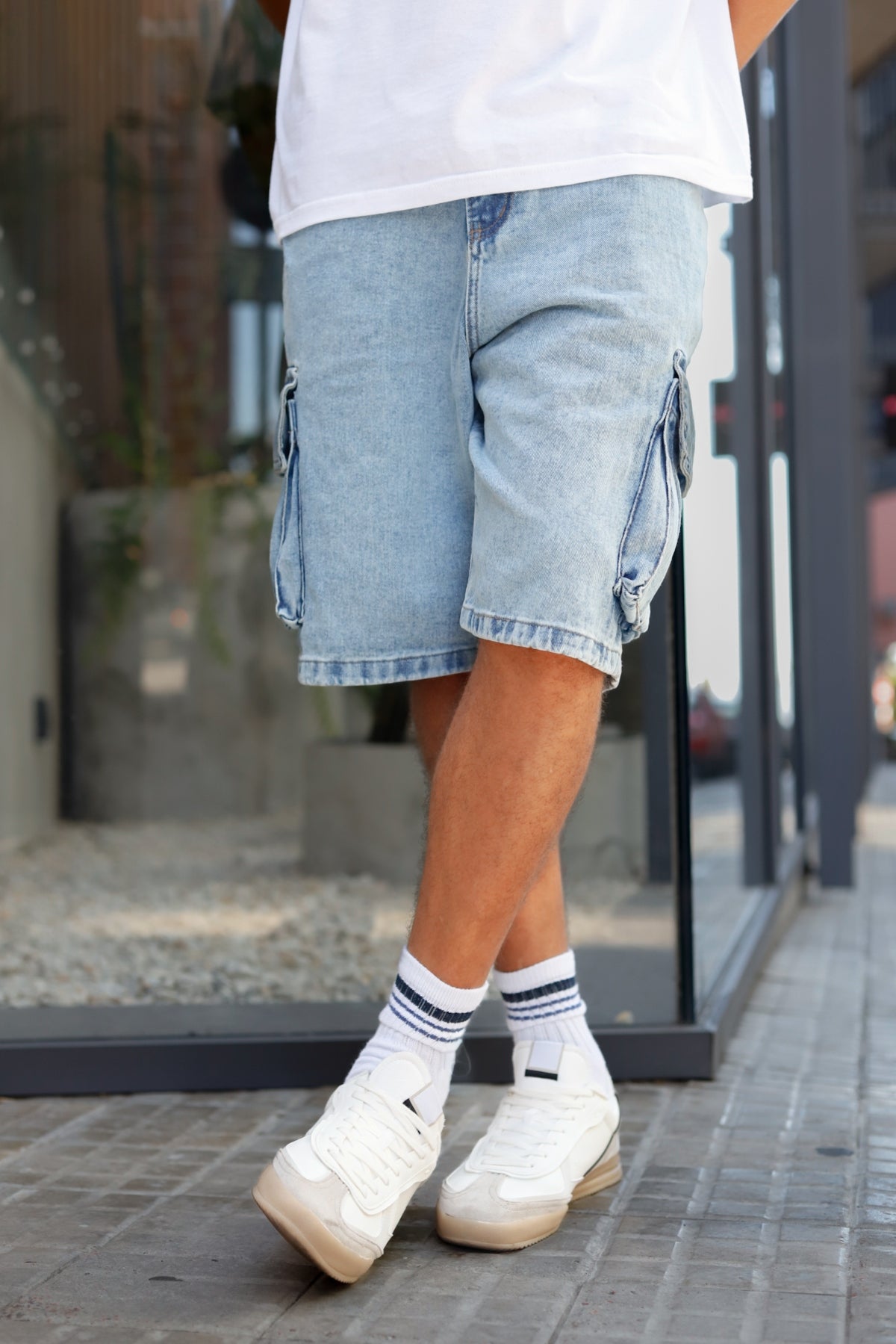 Bermuda Cargo Super Baggy Tampa Celeste