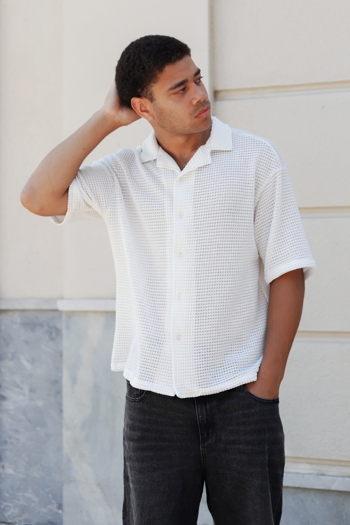 Camisa Tejida Malaga Blanca