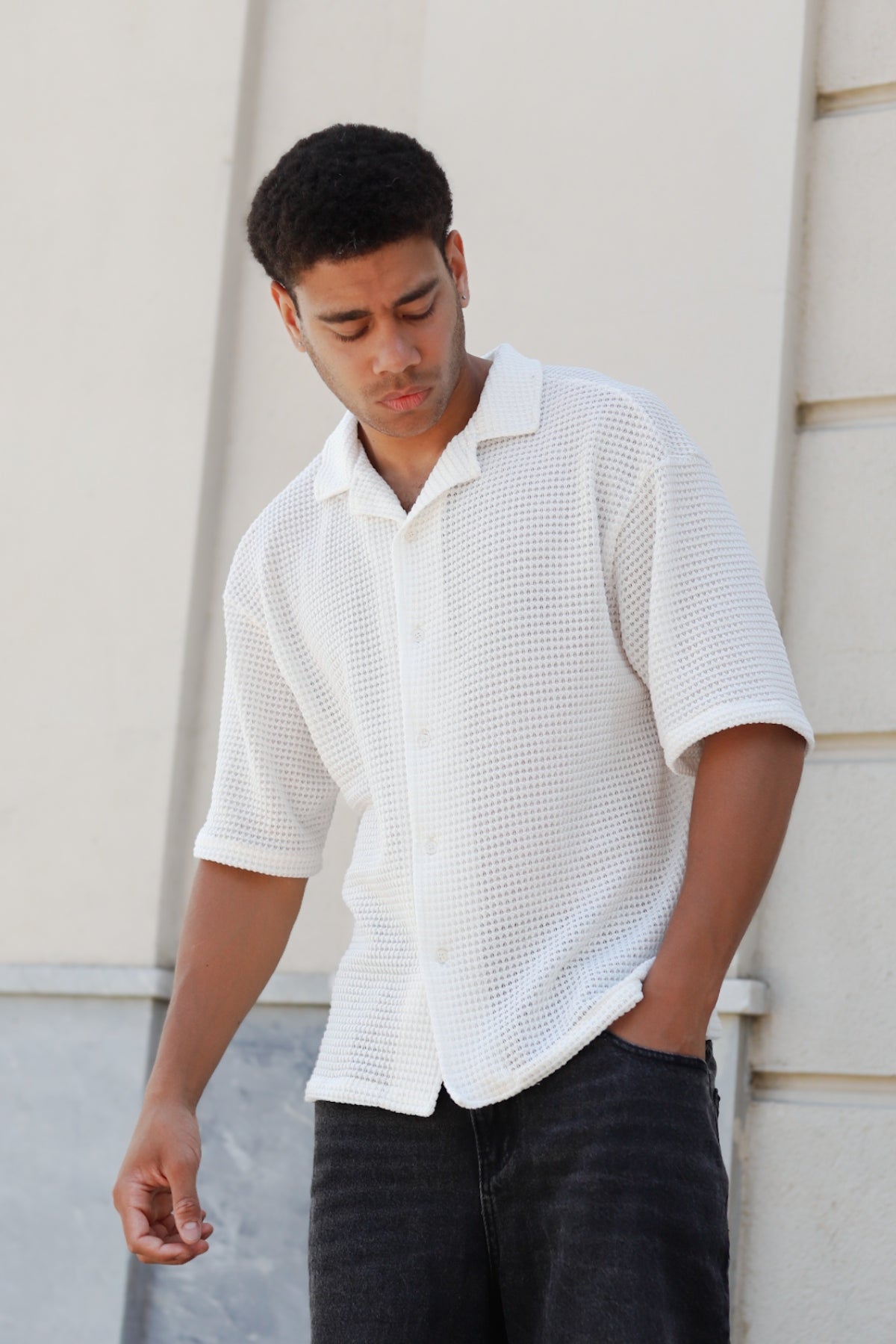 Camisa Tejida Malaga Blanca