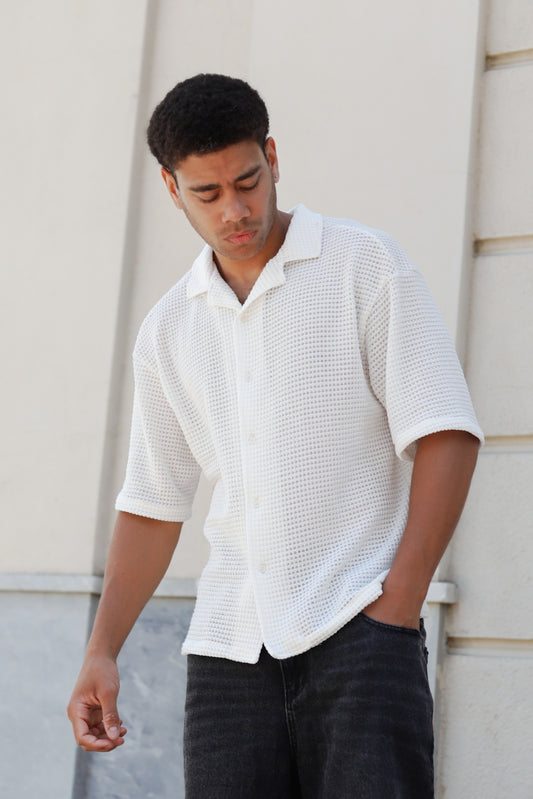 Camisa Tejida Malaga Blanca