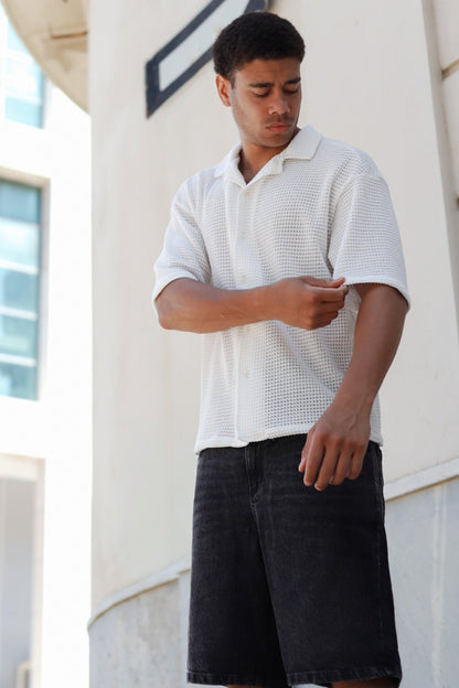 Camisa Tejida Malaga Blanca